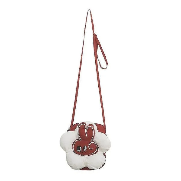 Rabbit Messenger Bag for Girls Soft Flower Shaped Crossbody Bag Stylish Shoulder Bag