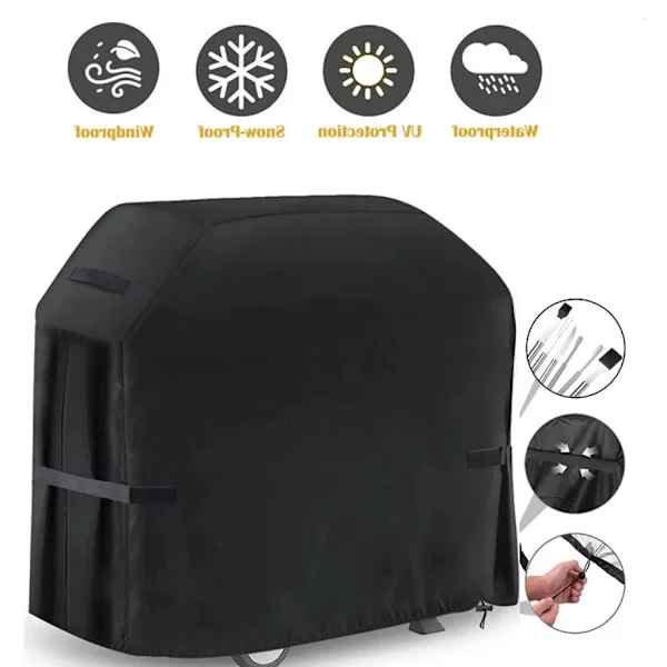 BBQ Grill Beskyttende Deksel BBQ Grill Gass Værbestandig Deksel Beskyttende Deksel Vanntett Stoff Utendørs Grill (147x61x122cm)