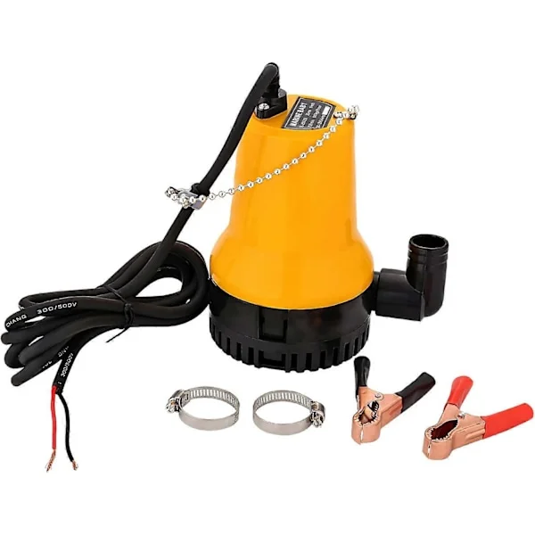12V Dränkbar Pump 50W Dränkbar Pump 4200L/H DC Pump Smutspump Bärbar Kabel Längd 2.3m Med Klämma
