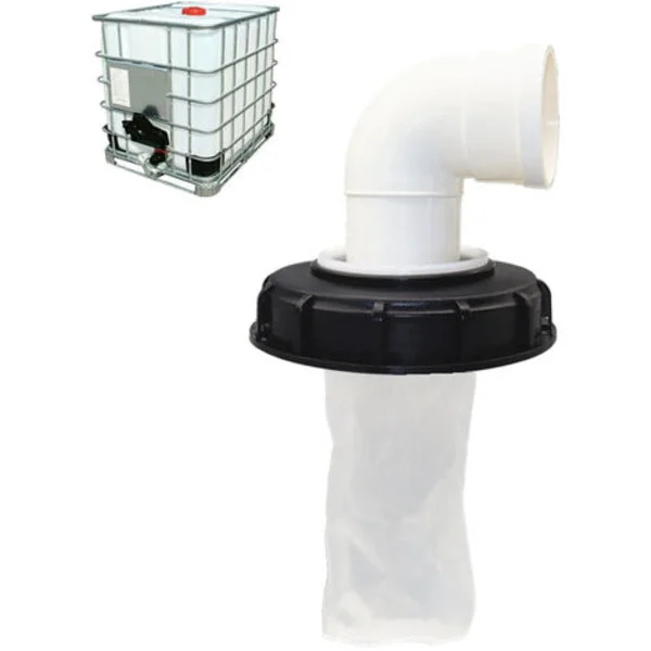 90° IBC-lockfilter 163 mm plasttunnelock med tvättbart nylonfilter IBC-slangadapter IBC-tankbehållare tillbehör för