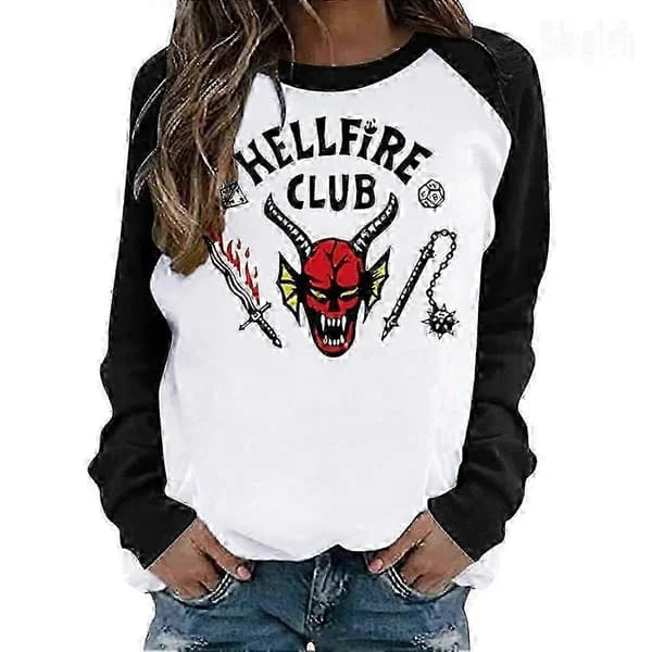 Unisex Hellfire Club Stranger Things T-shirt Dam/Herr Långärmad Topp 0619 Long sleeves
