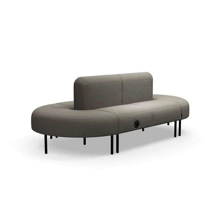 Sofa VARIETY, lukket kurve, med USB-stik, stof Pod CS, taupe