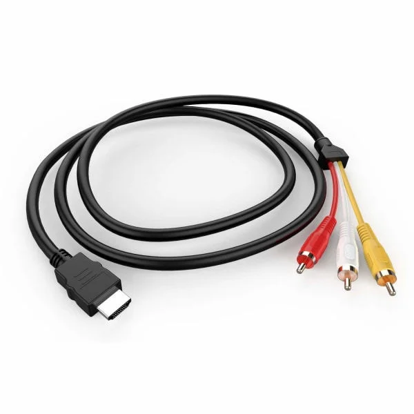 HDMI to RCA Cable 5ft/1.5m HDMI to 3RCA Cable Audio Video AV Component Converter Adapter Cable[JUN]