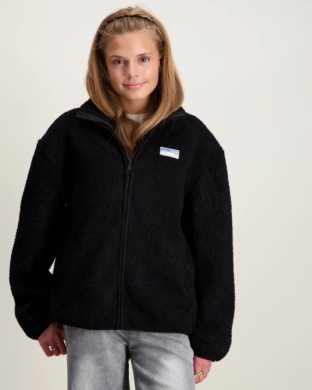 Kids ONLY KOGEVA LIFE TEDDY JACKET CP OTW Zwart Jassen Meisjes - Kids Brand Store