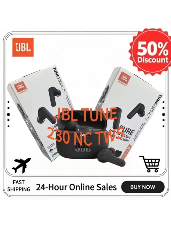 AliExpress - Écouteurs stéréo sans fil Bluetooth JBL Tune 230nc TWS avec basses profondes, étanches, intra-auriculaires, avec microphone pour la 