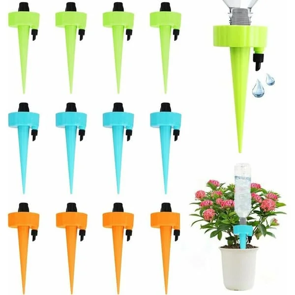 12-pakks automatisk vanningssystem for potteplanter, blomstervanning, justerbart vanningssystem for blomster eller grønnsaker