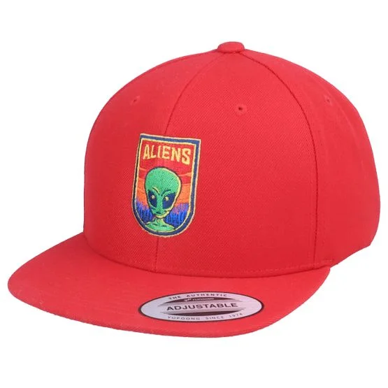 Kiddo Cap - Red snapback Czapka Z Daszkiem - Kids Aliens Logo Red Snapback @ Hatstore