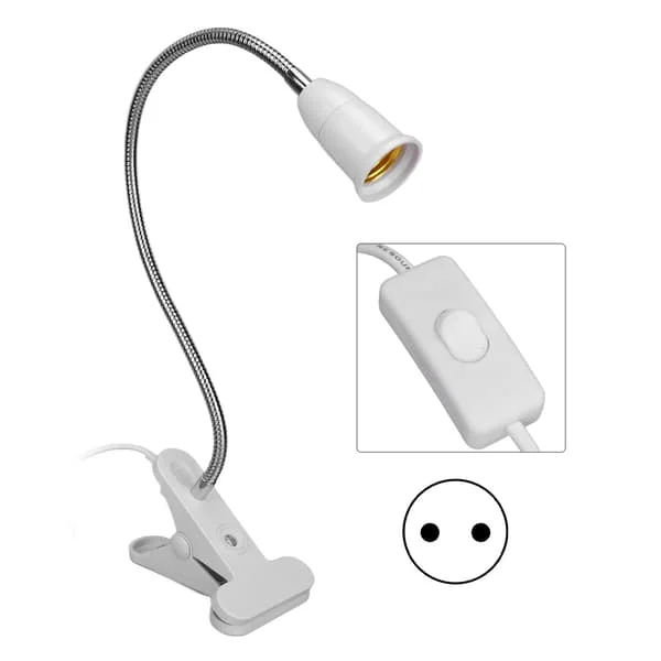 LED Skrivebordslampe E27 Sokkel Justerbar Hals Klemmeholder 110V-250V EU Stik