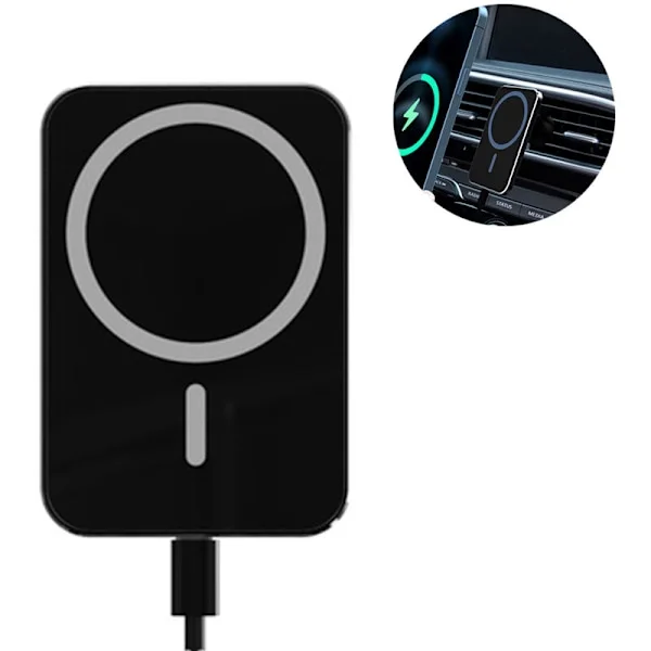 Kompatibel med MagSafe Bil Laddare Telefonhållare Laddare för Magnetisk Trådlös Snabb Qi Laddning