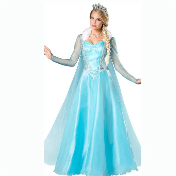 Kuuma myynti! Elsa Mekko Naiset Frozen Elsa Prinsessa Mekko Anna Kuningatar Mekko Aikuisten Halloween Cosplay Asut Elsa-Happy Elsa