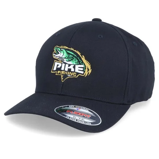 Skillfish - Svart flexfit Keps - Pike Black Stretch Fit @ Hatstore