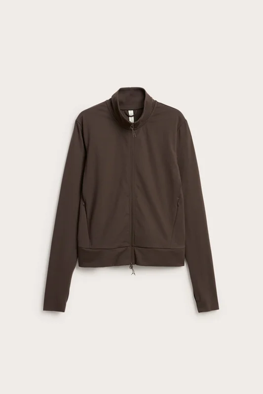 Kappahl | Treningsjakke i myk stretchjersey Mørkebrun XS | Dame