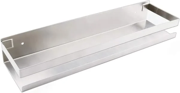 Elegant Rostfri Design Vägg Hylla, Fuktsäker Organizer i Rostfritt Stål, Utrymmesbesparande Väggmonterad Förvaring för Kök Sovrum Vardagsrumsinredning