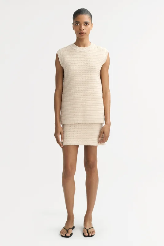 Soft Goat - Vest - Kashmirtröja dam - XS - Beige
