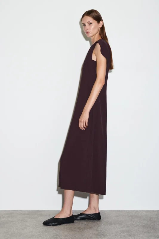 COS Cape-Shoulder Midi Dress in Pink - Women