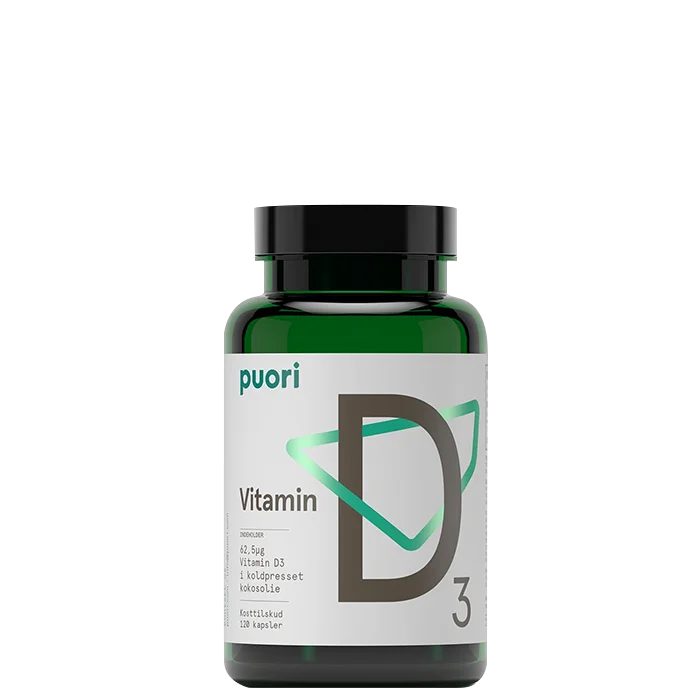 Puori D3-Vitamin + Kokosolja 120 kapslar