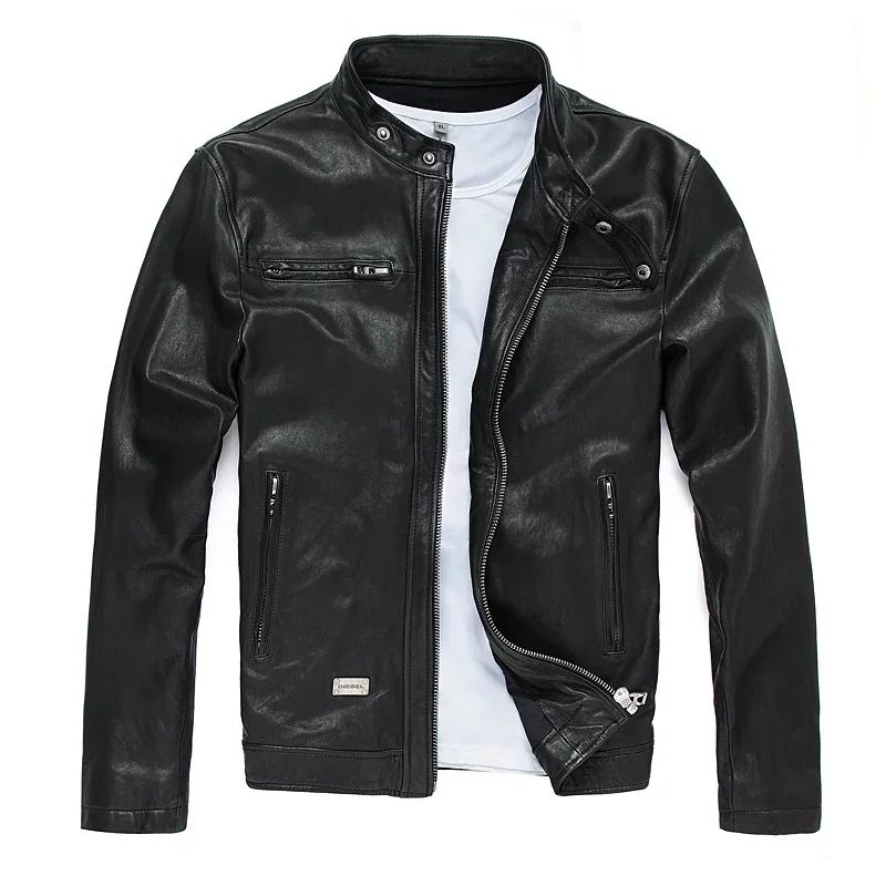AliExpress - AYUNSUE Schaffell Echtes Leder Jacke Herren Kleidung Herbst Mäntel Kurze Motorrad Jacken Saco Hombre Casual Slim Fit