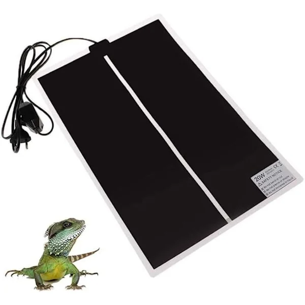 Reptil Värmedyna, 20W 42x28 cm Vattentät Reptil Värmedyna Under Tank Terrarium med Temperaturkontroll, Säker Justerbar Reptil Värmematta
