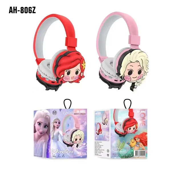 Lilo & Stitch Trådlösa Bluetooth-hörlurar för barn - Mjuka öronkuddar, bekväma rosa hörlurar, perfekta för skola och resor.