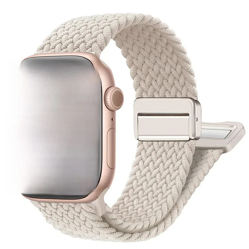 AliExpress - Geflochtenes Band für Apple Watch Armband 44 mm 40 mm 45 mm 46 mm 49 mm 41 mm 38 Magnetisches Nylonarmband iWatch Serie SE 7 6 8 9 10 