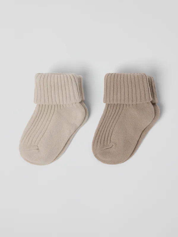 2-pakning baby sokker - 10 - 12 - barneklær - beige - Polarn O. Pyret