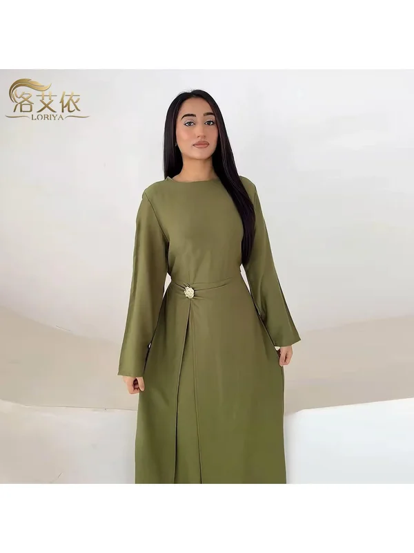 AliExpress - Eid Frauen Kleid Muslimischen Solide Modest Abaya Dubai Vestidos Largos Lange Kleider Kaftan Arabischen Robe Party Kaftan Jalabiya 