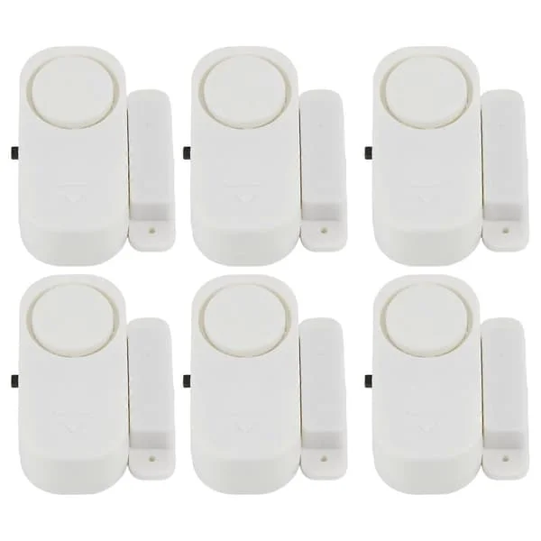 6-pack fönsterlarm, mini trådlöst fönsterdörr inbrottslarm säkerhetssystem magnetisk sensor skydd för hem FT