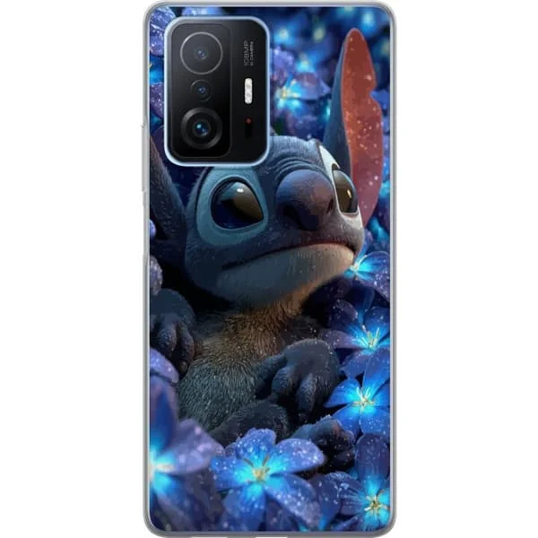 Compatible Phone Case for Xiaomi 11T Pro Stitch Among Flowers in Nightlight