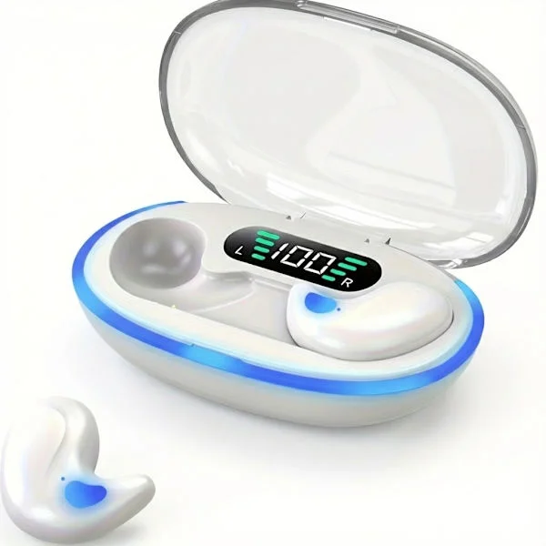 New X55 Invisible Sleep Wireless Earbuds True Mini Bluetooth 5.3 Hidden Headphones with Microphone Bass Noise Cancelling HiFi Stereo Headset