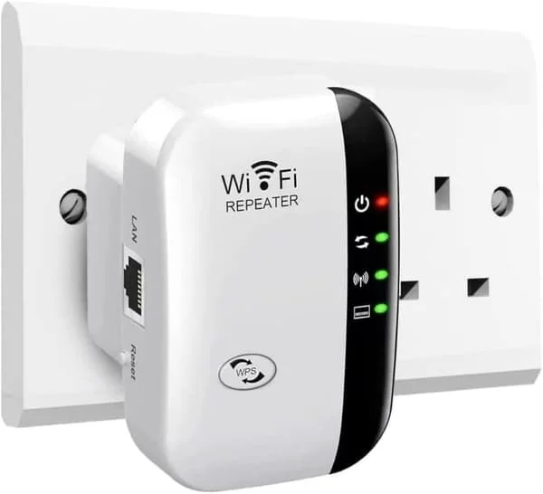 WiFi-förlängare 2024, WiFi-förstärkare, WiFi-repeater, täckning upp till 3000 kvm, anslut 45 enheter, internetförstärkare vit