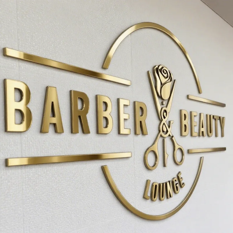 AliExpress - Op maat gemaakte lasergesneden bedrijfslogo spiegelende acryl logo bord voor wanddecoratie voor salon, spa, studio, aangepast 