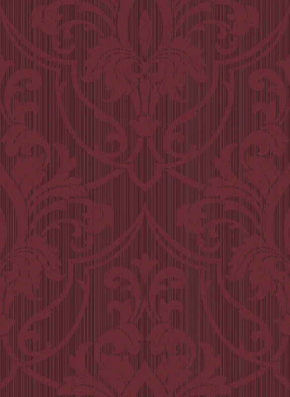 Petersburg Damask Wallpaper - Cole & Son Sample / Red on Ink