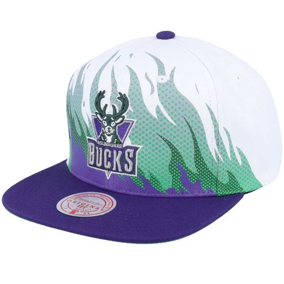 Mitchell & Ness - White snapback Gorra - Milwaukee Bucks Hot Fire White Snapback @ Hatstore