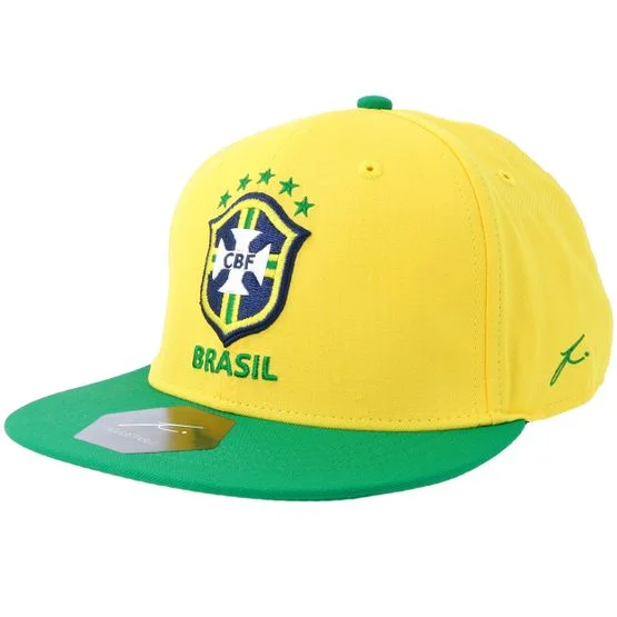 Fan Ink - Football Gul snapback Caps - Brazil Football Beyond Borders Yellow/Green Snapback @ Hatstore