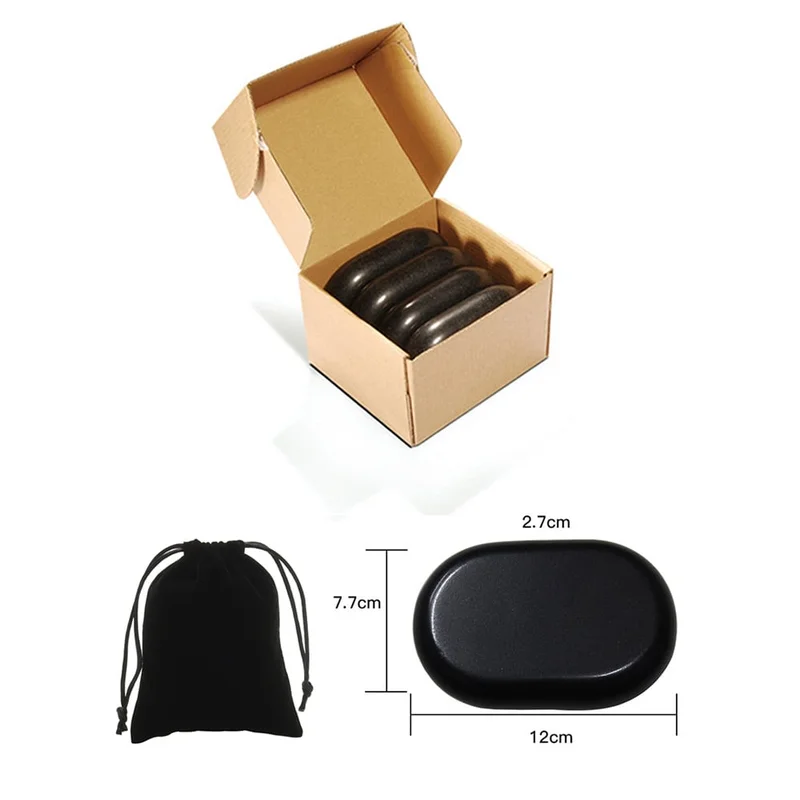 Massasjesteiner 4-pk Large / hot stone-steiner / varme lavasteiner til massasje