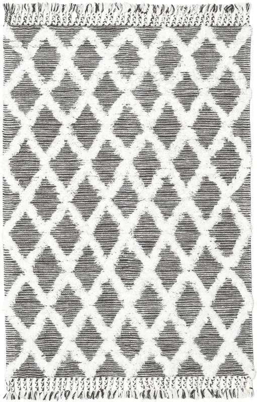 Inez 140X200 Pequeño Marrón Oscuro/Blanco Cuadros Alfombra De Lana