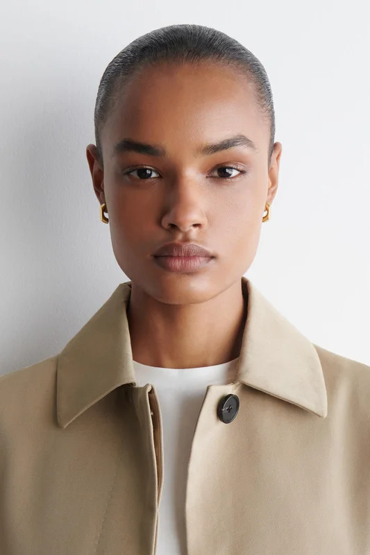 COS Faceted Hoop Earrings in Bronze - Women