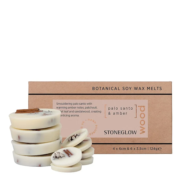 Spar 20% • Køb 2, Ambience Stoneglow Duftvoks Wood - Palo Santo & Amber 10 stk, Parfumer & Dufte, Duftolier, Duftvoks