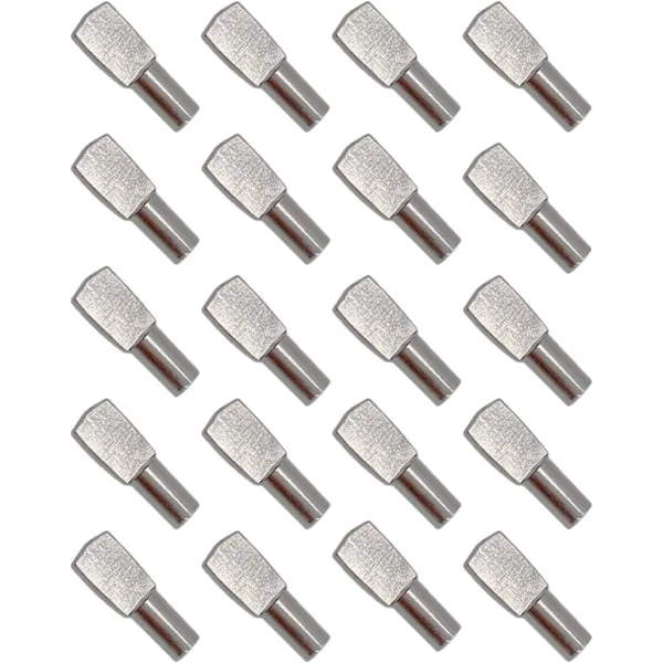 20 st Hyllbärare, Hyllstift Hyllstöd Nickelpläterade Metall Hyllfästen för Skåp Skrivbordstillbehör - 5mm*19mm
