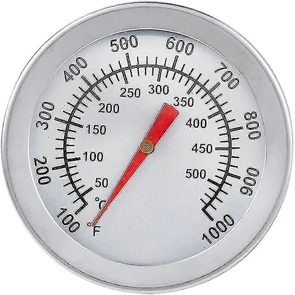 HJyang Grill Termometer, Rustfrit Stål Ovn Termometer Max 500c/1000f Analog Display Termometer Til Ovn, Pizzaovn, Brændeovn TCA