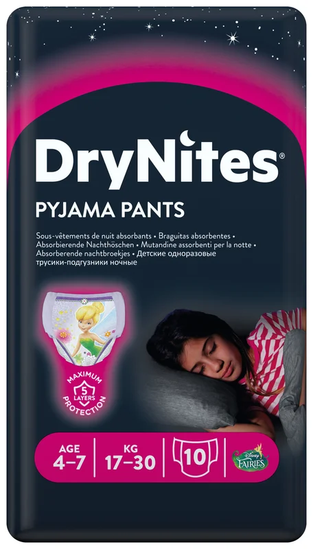 Drynites bleier jente 4-7 år 10 stk