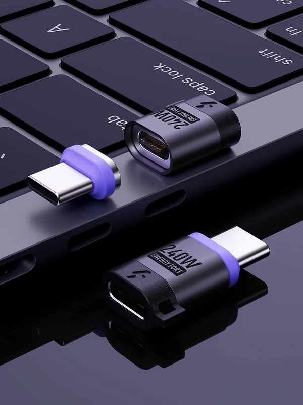 AliExpress - 240 W magnetischer rechtwinkliger USB-C-Stecker-Buchse-Adapter 90 180 Grad PD3.0 Schnelllade-Typ-C-Adapter-Extender für iPhone-Adapter
