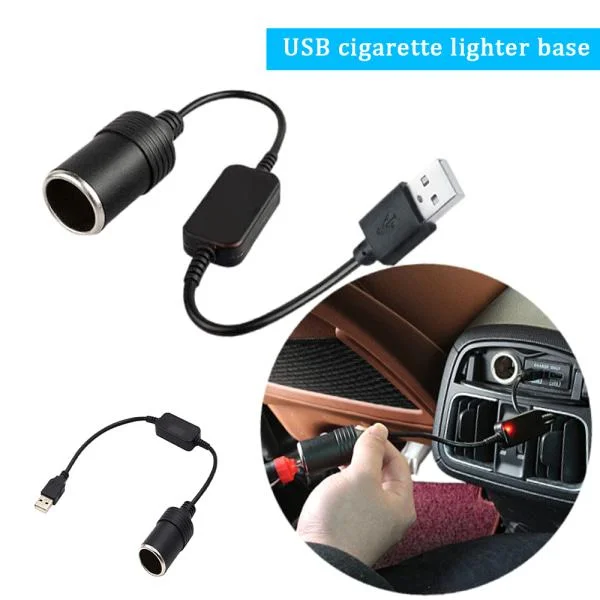 5V USB hann til hunn 12V stikkontakt bilomformer