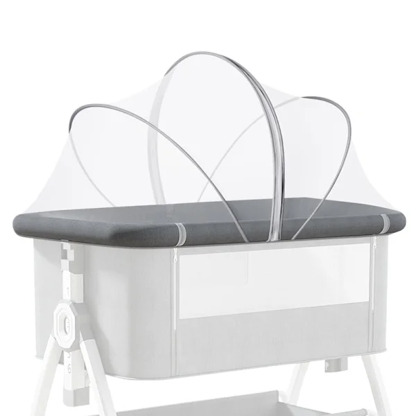 Myggnät för baby, hopfällbart myggnät för baby, andningsbart insektskydd, med dragkedja, för spjälsäng, resesäng, resor (vit, 55 x 100 cm)