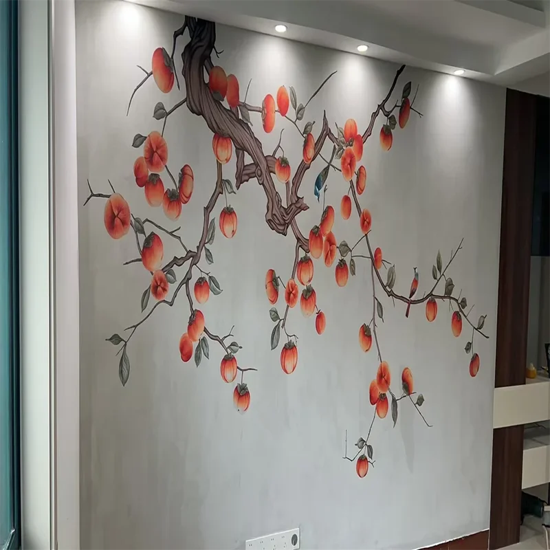 AliExpress - Papier peint personnalisé en forme d'oiseau et de fleur française, pour salon, arrière-plan de télévision, floral, tissu mural 3D