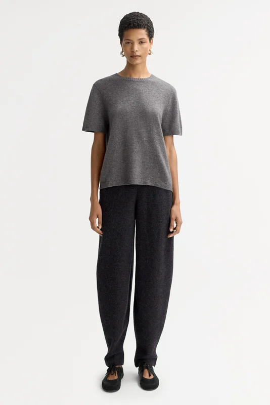 Soft Goat - Oversized t-shirt - Women cashmere sweater - S - Grey