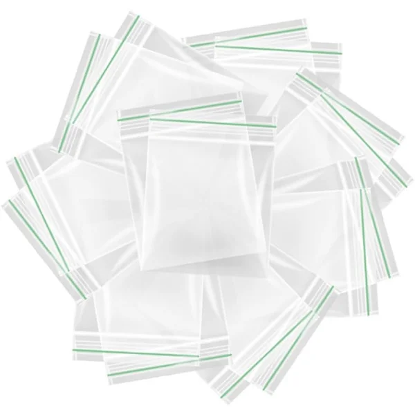Gripseal-poser (40 x 40 mm, 100-pakning) Slitesterk Zip Lock | Allsidige små gjennomsiktige poser for matoppbevaring, smykker og mer