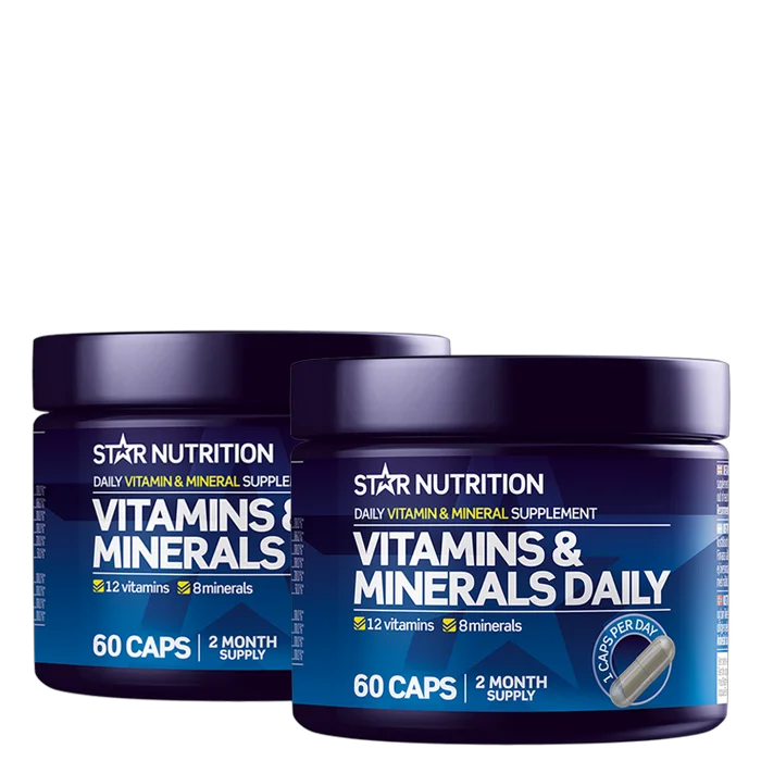 2 x vitaminer og mineraler dagligt 60 kapsler