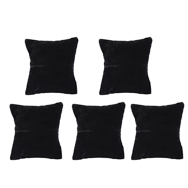 Fløyel Smykker Display Pute Klokke Armbånd Stativ Holder Oppbevaring Organizer (Svart)