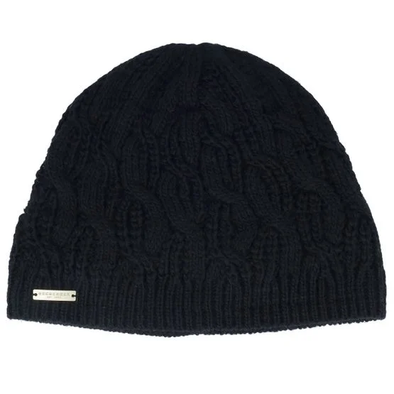 Seeberger - Nero knit Beanie - Knit Black Beanie @ Hatstore